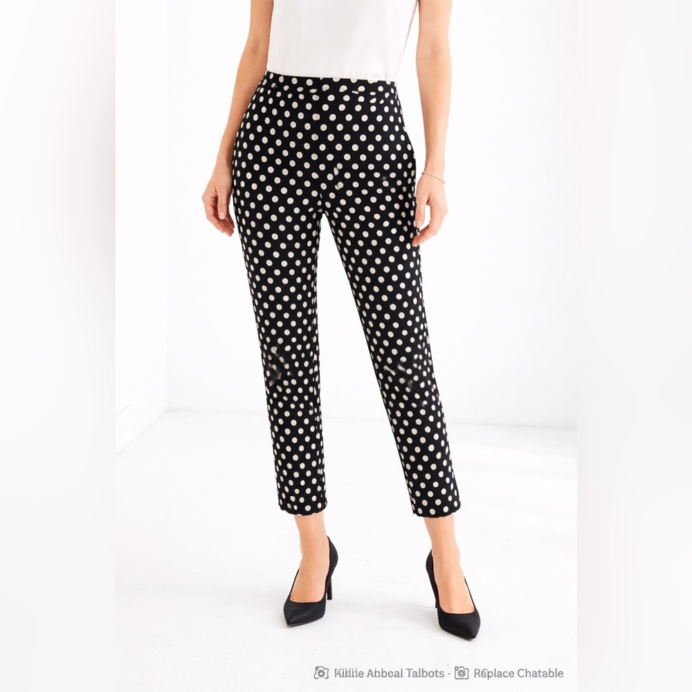 Talbots PETITE RSVP Chatham Ankle Pants 10P Polka Dot Jacquard